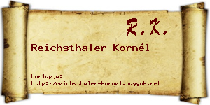 Reichsthaler Kornél névjegykártya